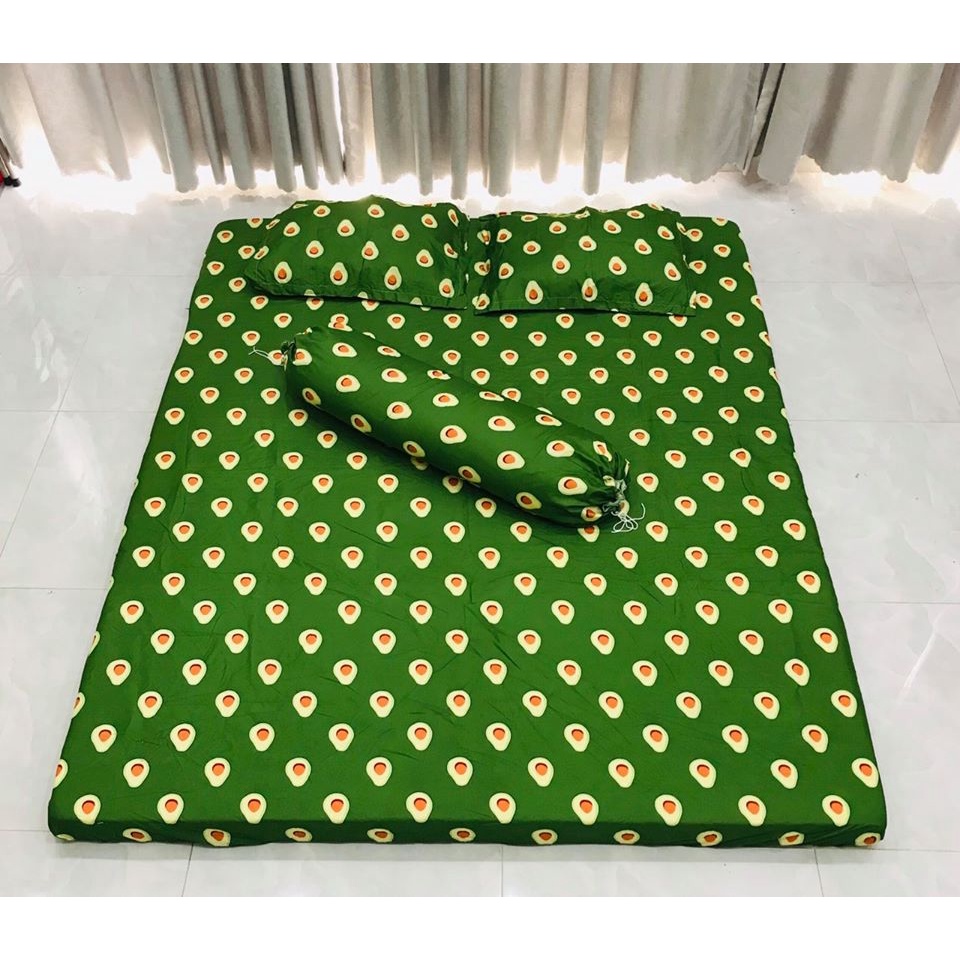 Bộ ga gối kèm vỏ gối ôm 4 món,vải cotton poly nhiều mẫu lựa chọn