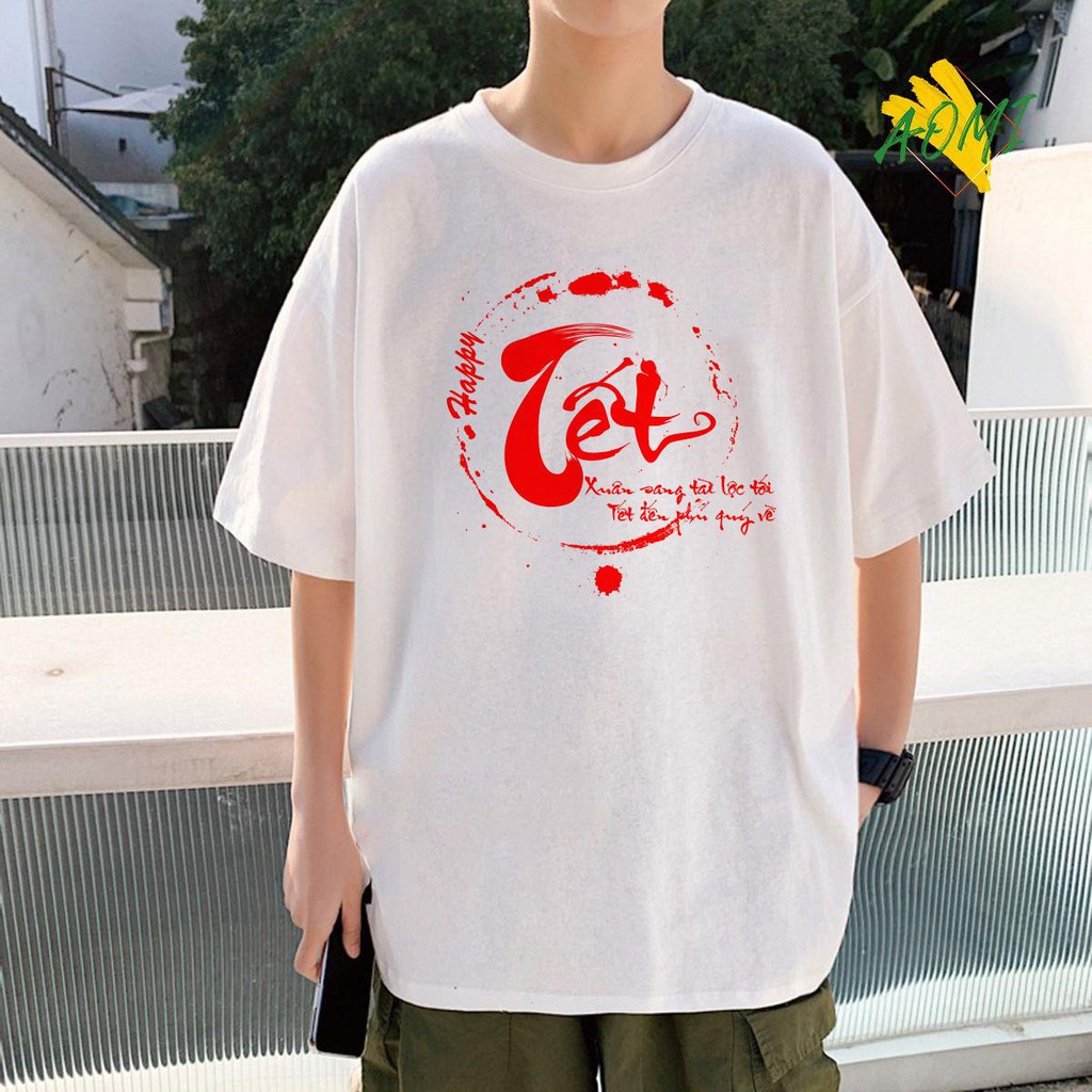 ÁO THUN UNISEX AOMI ĐẶC BIỆT TẾT TÀI LỘC MAY MẮN TAY NGẮN TAY LỠ NAM NỮ AOMIVN THỜI TRANG
