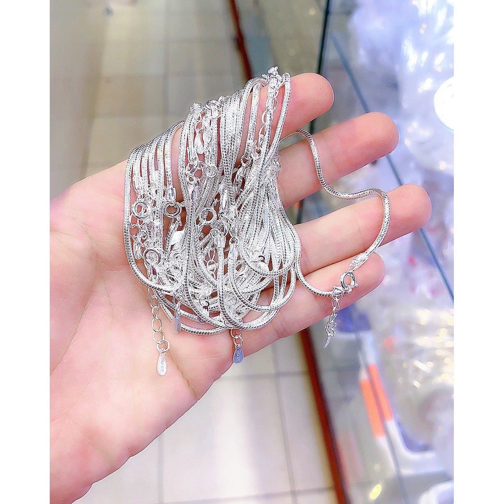 Lắc tay nữ mì trơn bạc ta, Vòng tay bạc nữ Minh Tâm Jewelry