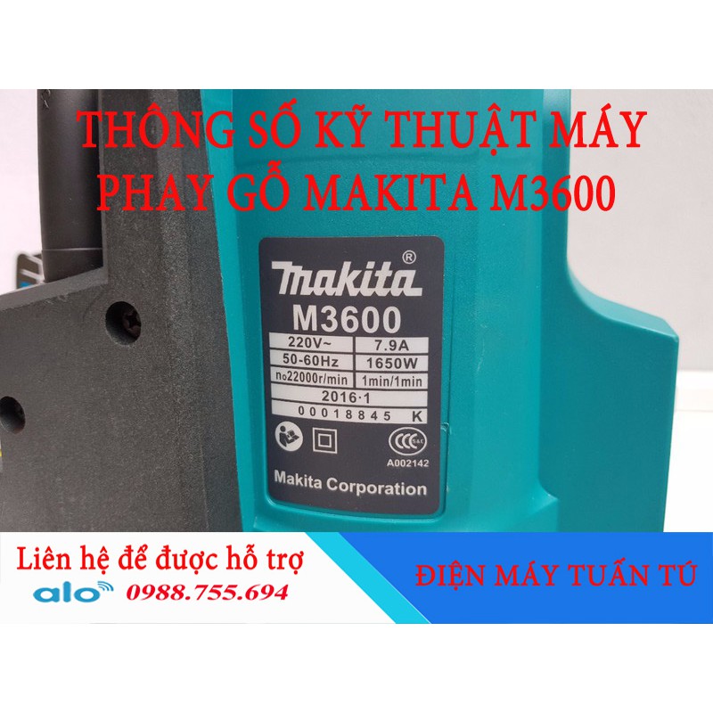 Máy soi gỗ Nhật Bản M3600 - Máy phay gỗ Ma.ki.ta 6.35 - 12.7mm