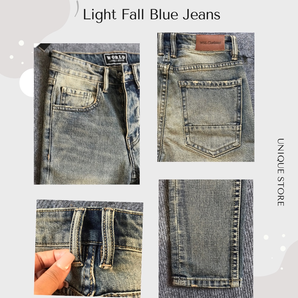 [S22 Season] Quần Skinny Jeans Nam Nhập khẩu cao cấp | Light Fall Blue Skinny Jeans