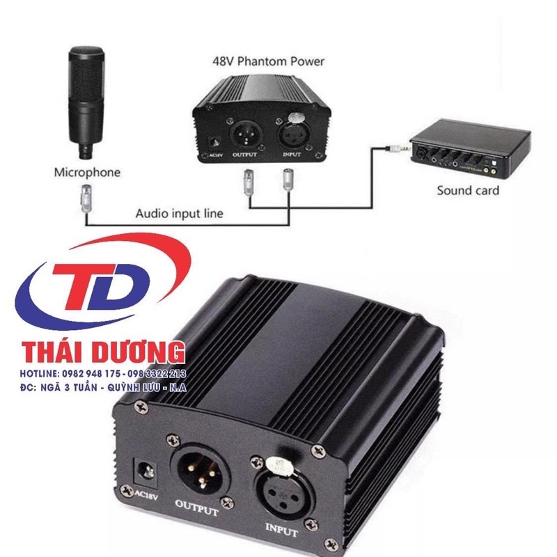 Nguồn Phantom 48V dành cho mic PC K200-K320-K600 Míc dùng nguồn 48V