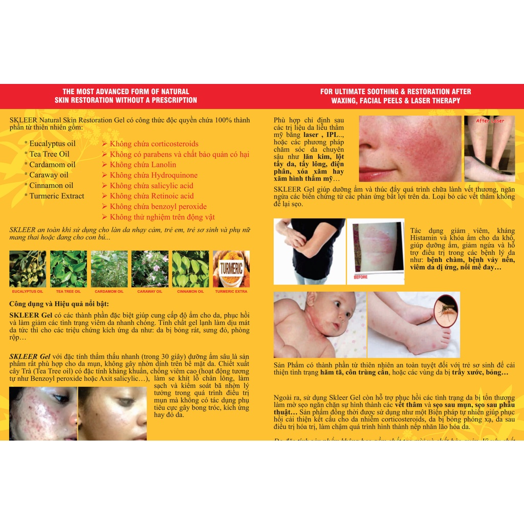 GEL DƯỠNG PHỤC HỒI DA SKLEER NATURAL SKIN RESTORATION