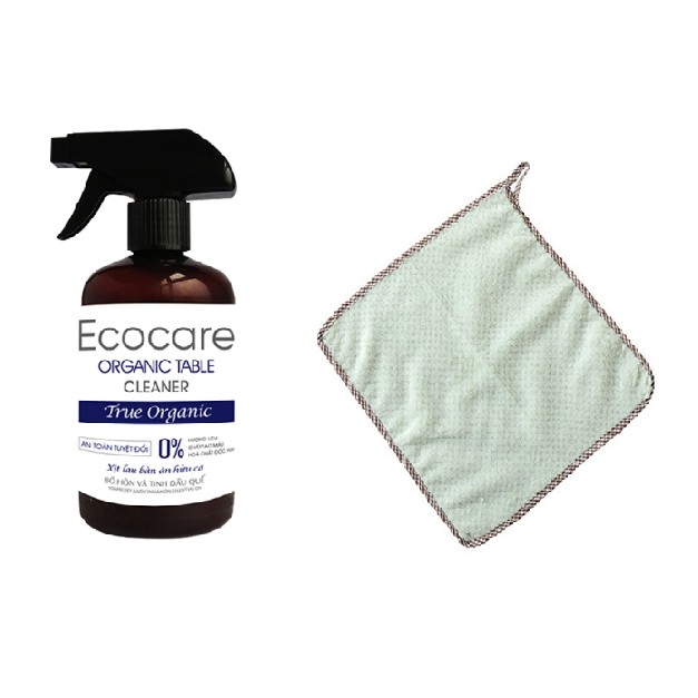 ECOCARE- Xịt lau bàn ăn hữu cơ Bồ hòn tinh dầu Quế 500ml ( Tặng khăn lau đa năng siêu thấm hút)