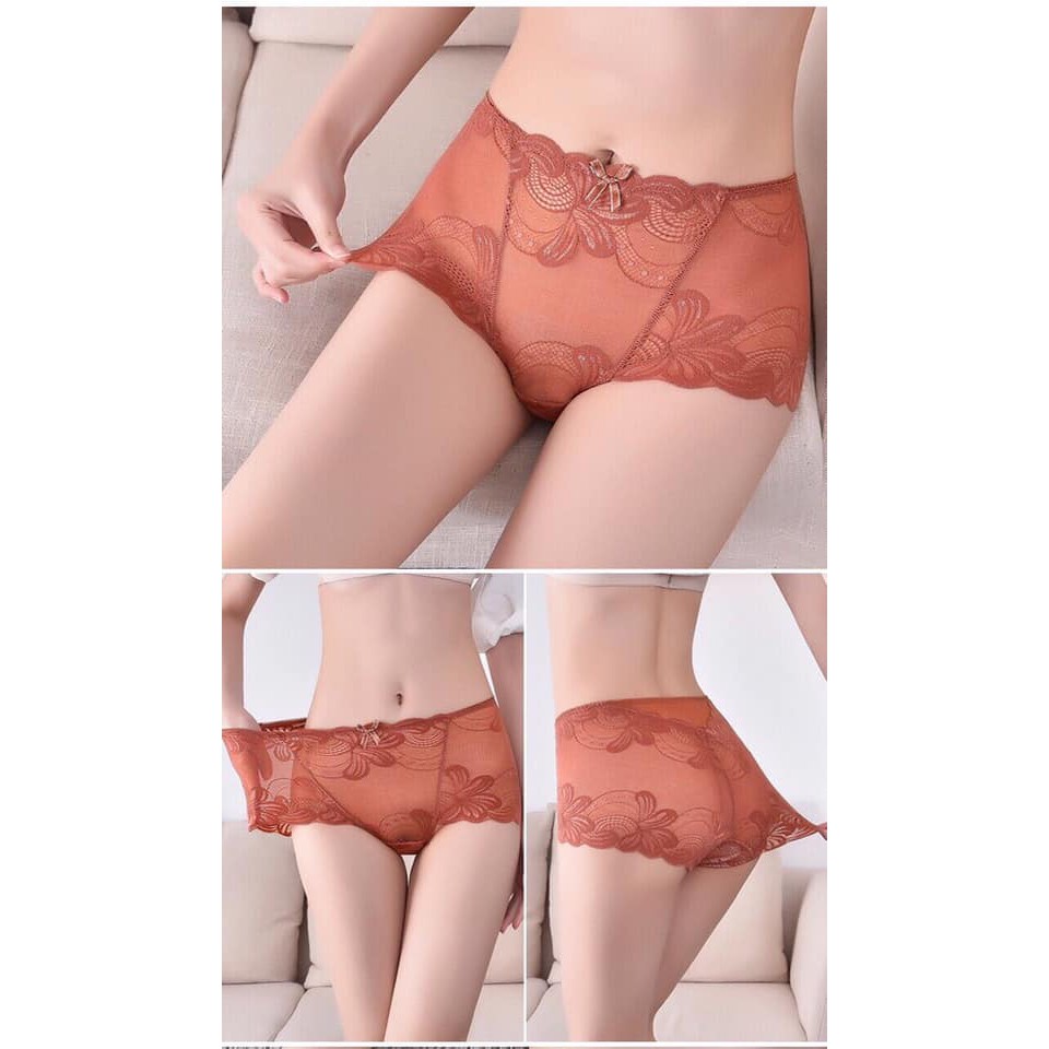 Set 10 quần lót ren cạp cao 886