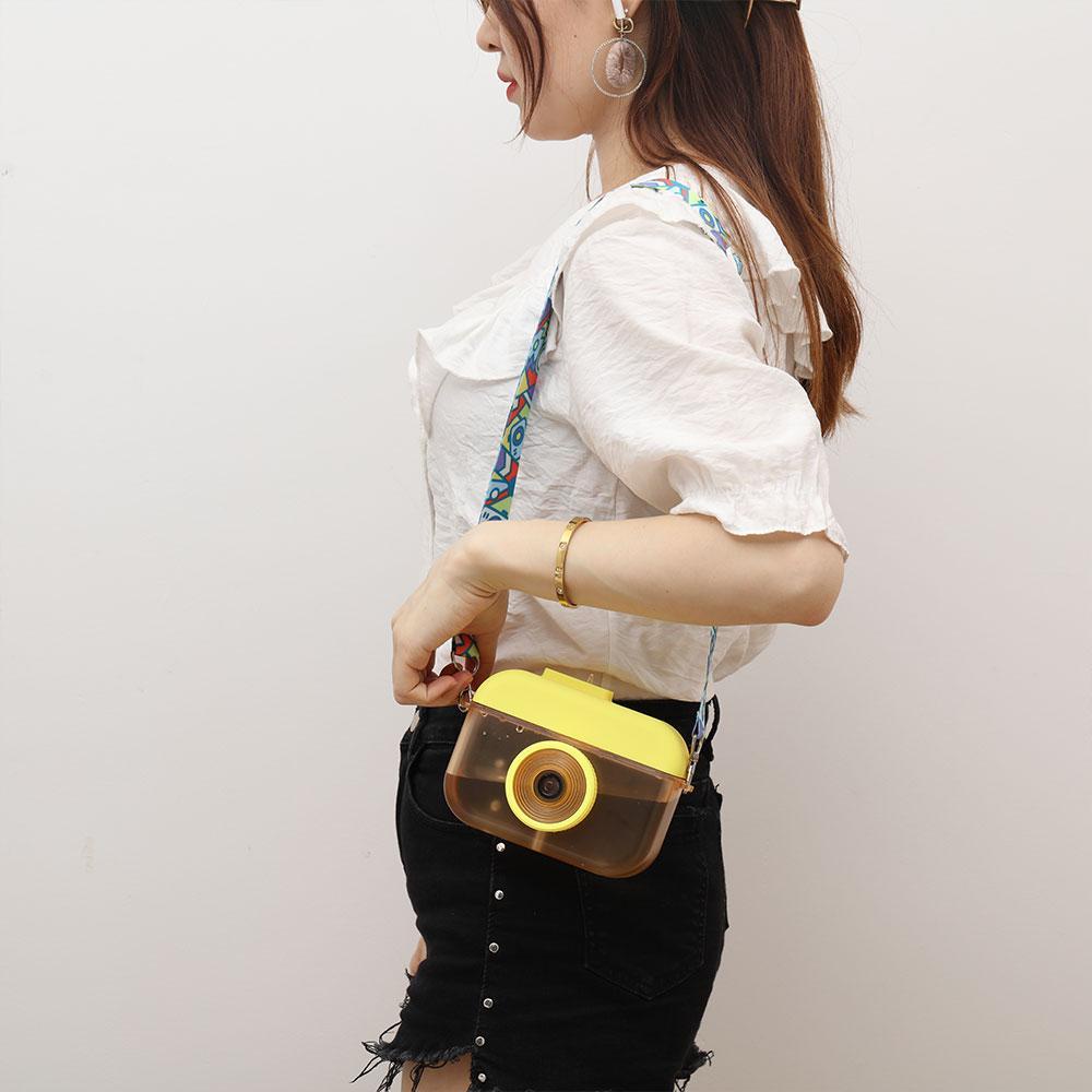 KUNHEV Bình Nước Hình Máy Ảnh 400ml Dễ Thương Kèm Dây Đeo Tiện Dụng