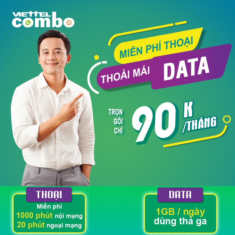 Sim 4G Viettel V90C tặng 30GB/Tháng, miễn phí 1000 phút gọi nội mạng và 20 phút ngoại mạng chỉ 90k/tháng - GELOSS