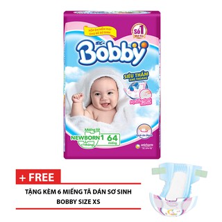 [Lựa chọn quà] Miếng lót Bobby Newborn 1 -64 miếng