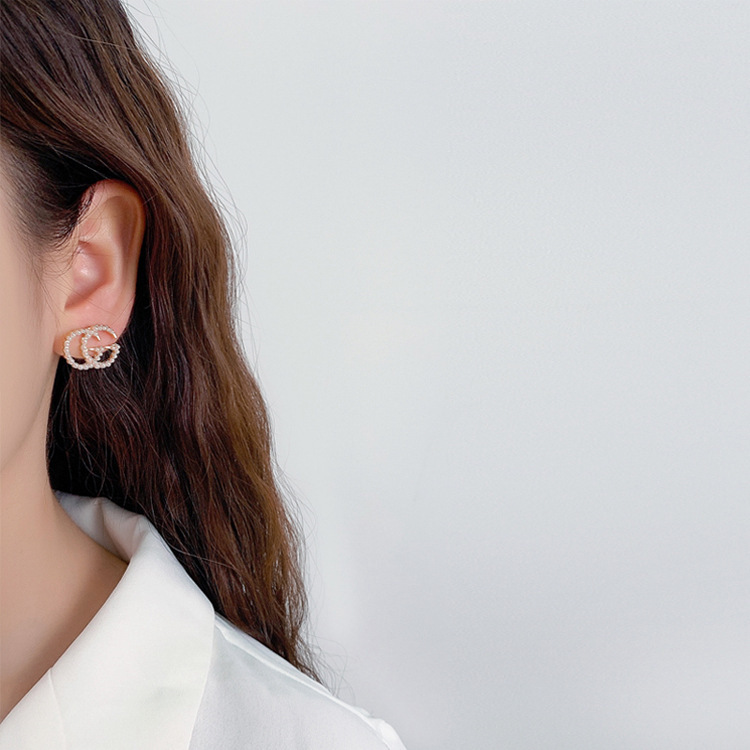 Bông tai mạ bạc đính ngọc trai đơn giản cao cấp thời trang 2021 dành cho nữ