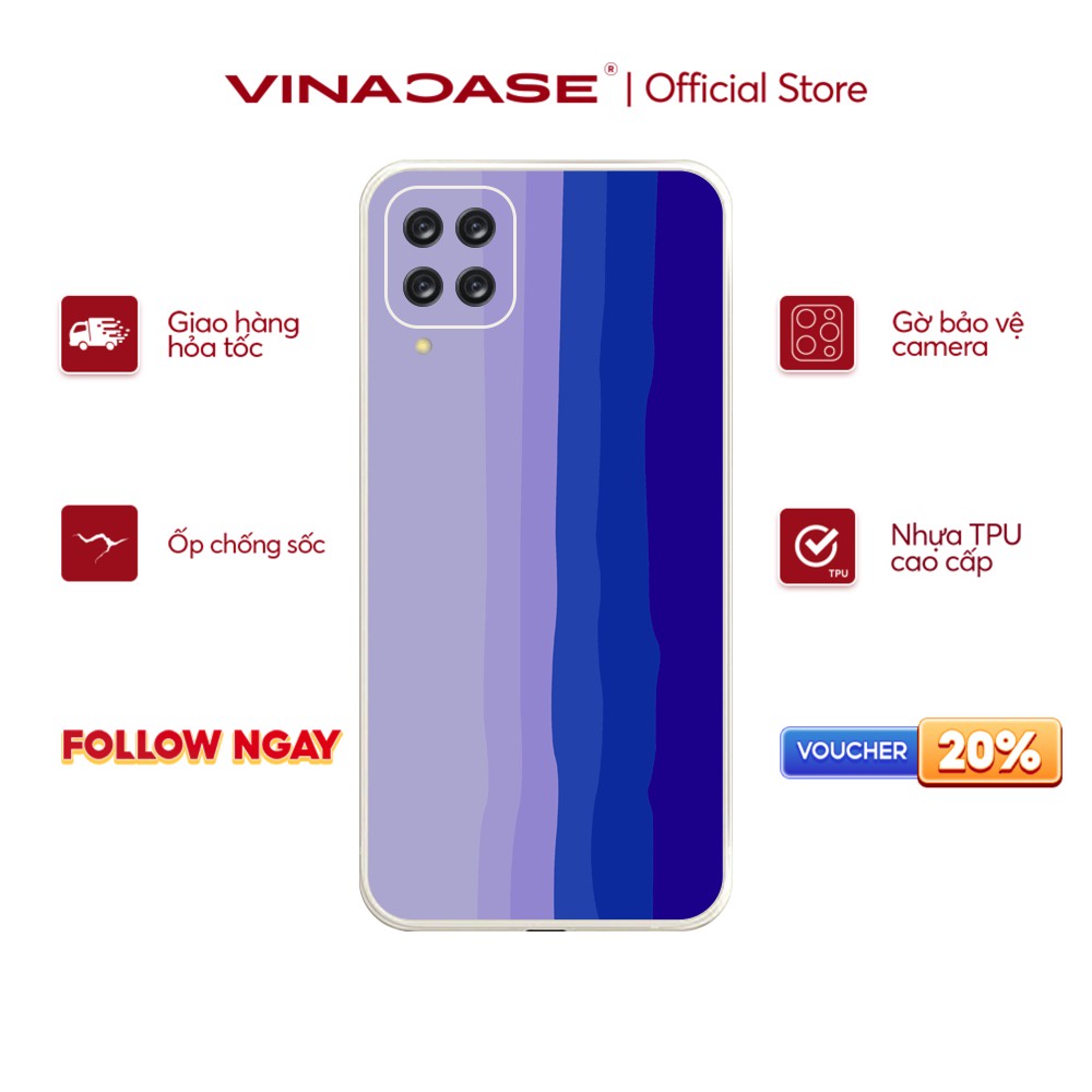 Ốp lưng Vina Case Samsung A10/A50S/A32/A12/M10/....Silicone TPU dẻo viền vuông bảo vệ camera hình Cầu vồng