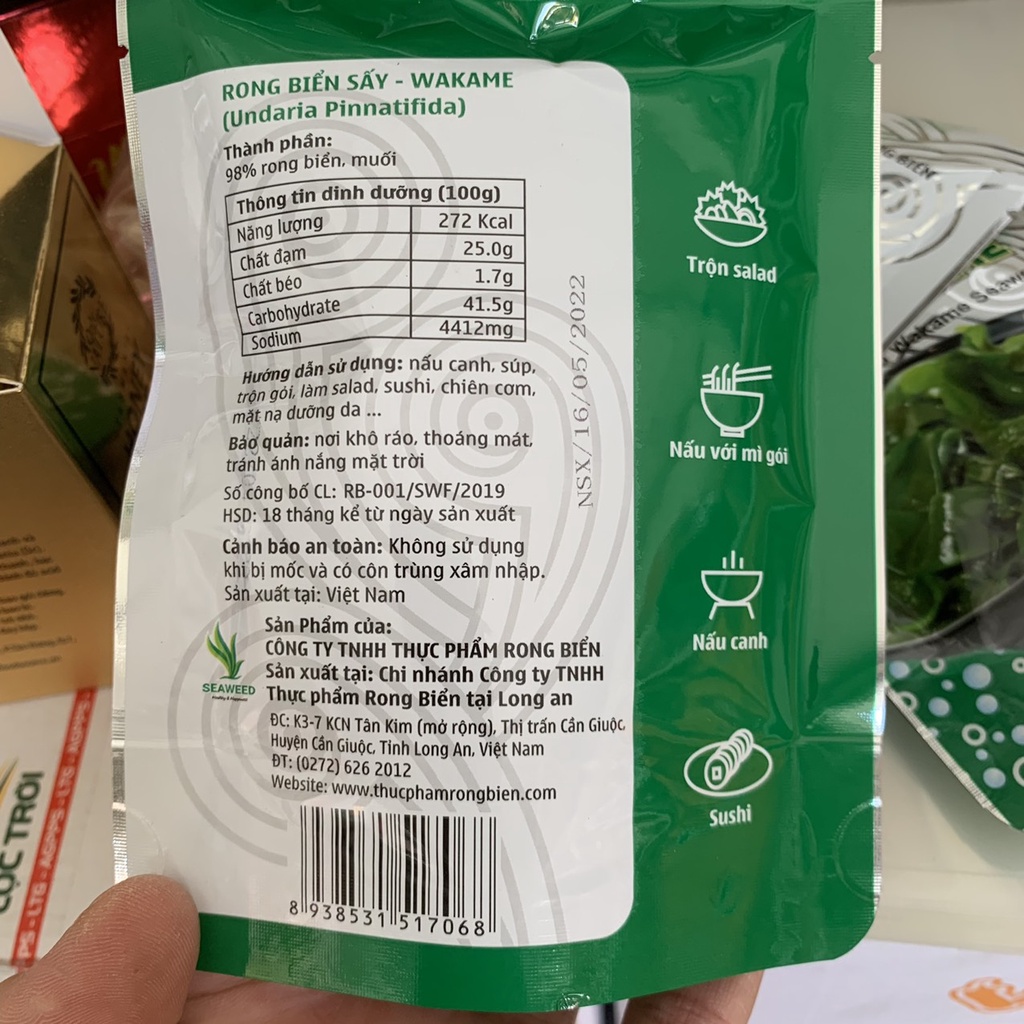 Rong biển sấy Wakame 20g- Nấu canh súp, hàng Nhật