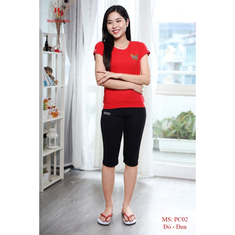 Set bộ mặc nhà, Bộ Quần Áo nữ mặc nhà vải cotton thoáng mát Hifa Hoàng Hiền MS: PC21