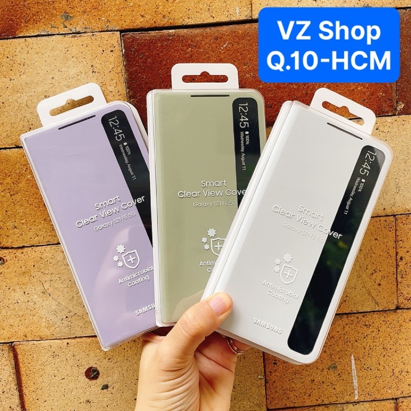Chính hãng-Bao da Smart Clear View Cover cho điện thoại Samsung Galaxy S21 FE 5G