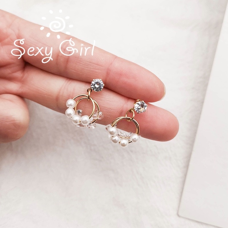 Bông Tai Đính Ngọc Trai Nhân Tạo Thời Trang Dành Cho Nữ