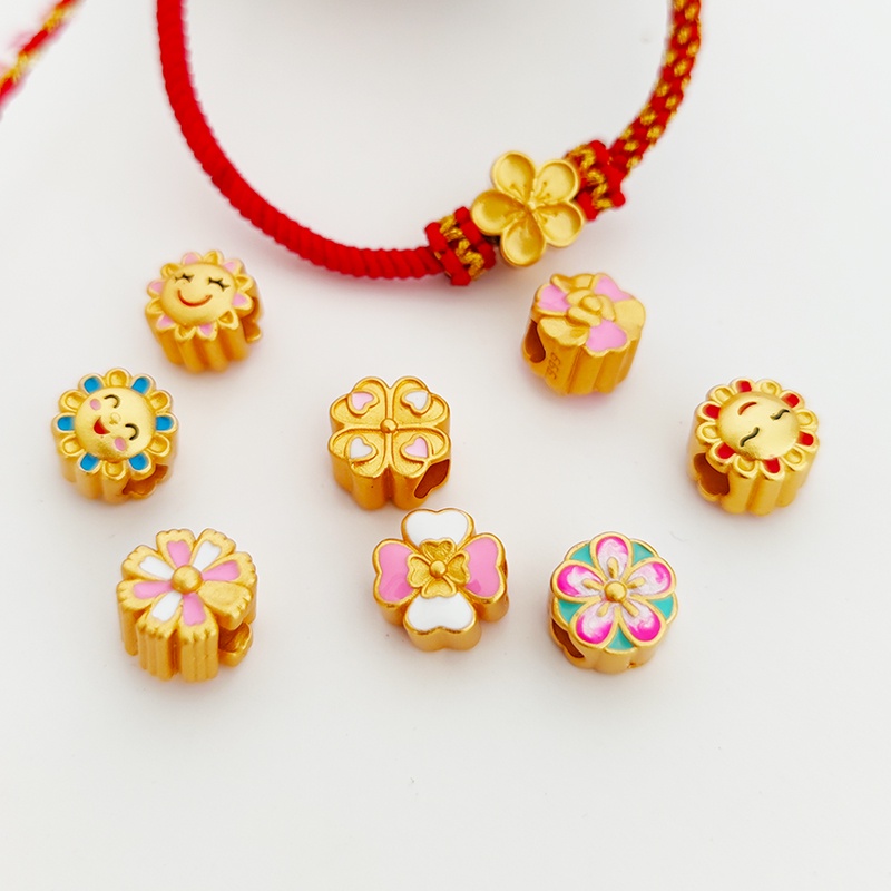 Chuỗi Hạt Bằng Đồng Mạ Vàng Hình Bông Hoa Dùng Làm Trang Sức Thủ Công diy