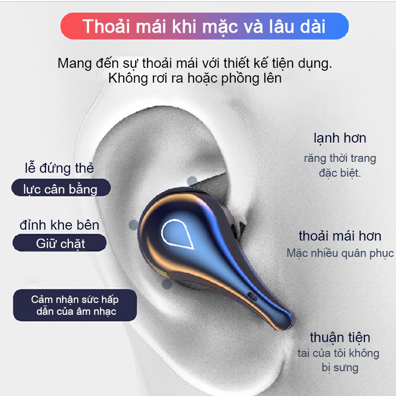 TWS Tai Nghe Bluetooth không dây Cảm Ứng Cực Nhạy Tự Động Kết Nối Chạm Cảm Ứng Dùng Cho IOS Và Android