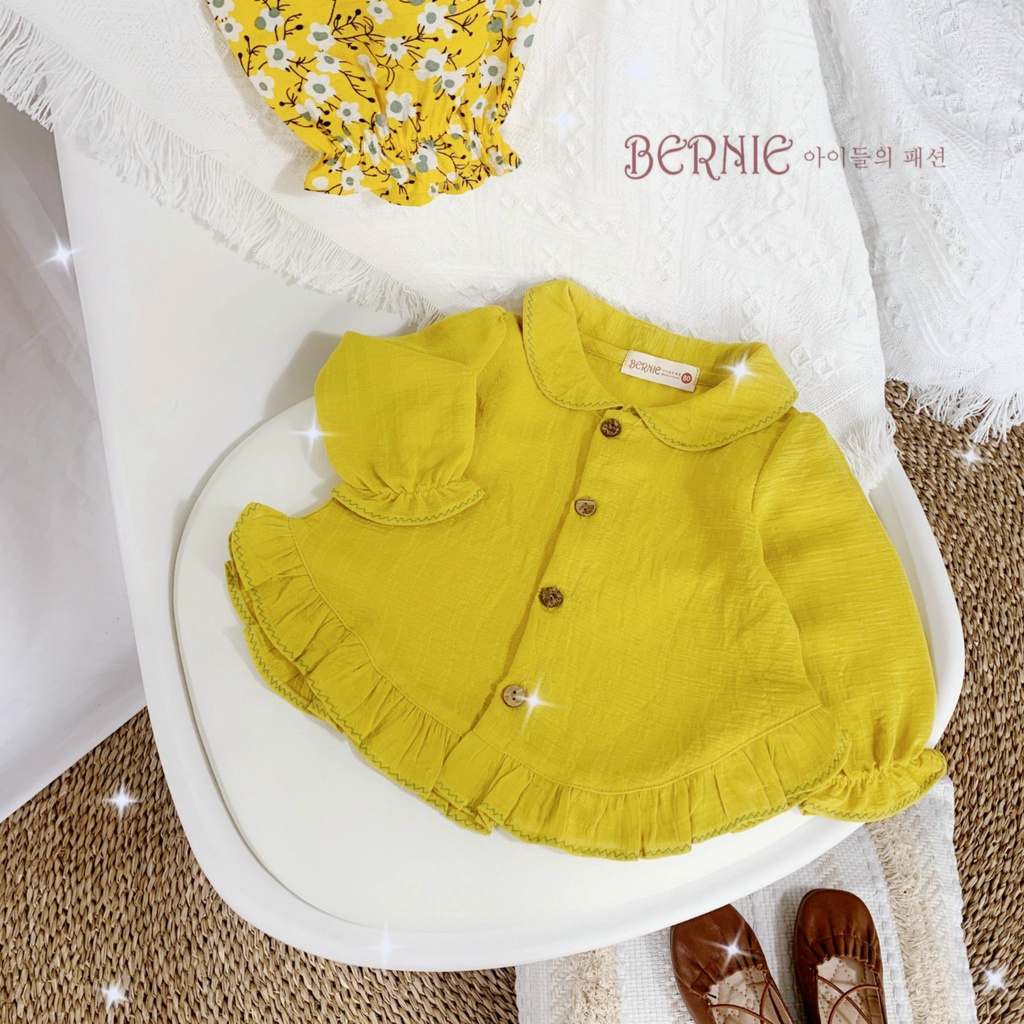 Bộ đũi cổ sen hoa nhí siêu yêu cho bé, bộ thu đông dài tay bé gái