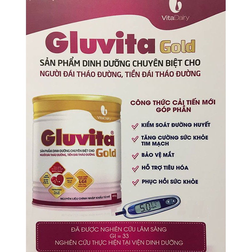 [CHÍNH HÃNG] Sữa Bột VitaDairy Gluvita Hộp 400g