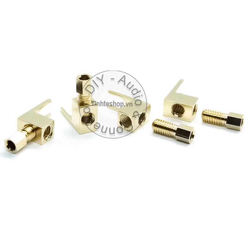 2 chiếc - Giắc cắm chuyển đổi bắp chuối sang càng cua cho Cọc cắm Loa, Ampli gold 24K