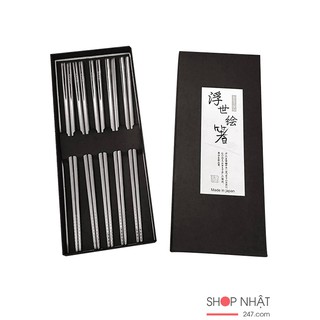 Bộ 5 đôi đũa inox đặc ruột cao cấp Nhật Bản