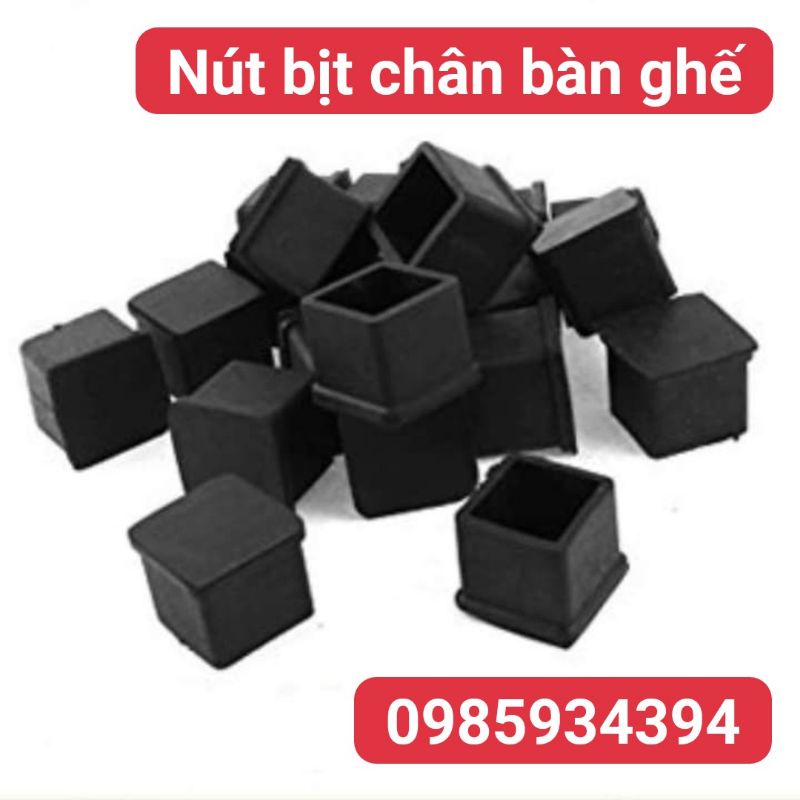 Bộ 10 chụp ngoài 15*15-20*20-30*30-40*40-50*50, chân đế cao su, nút bịt chân bàn, ghế