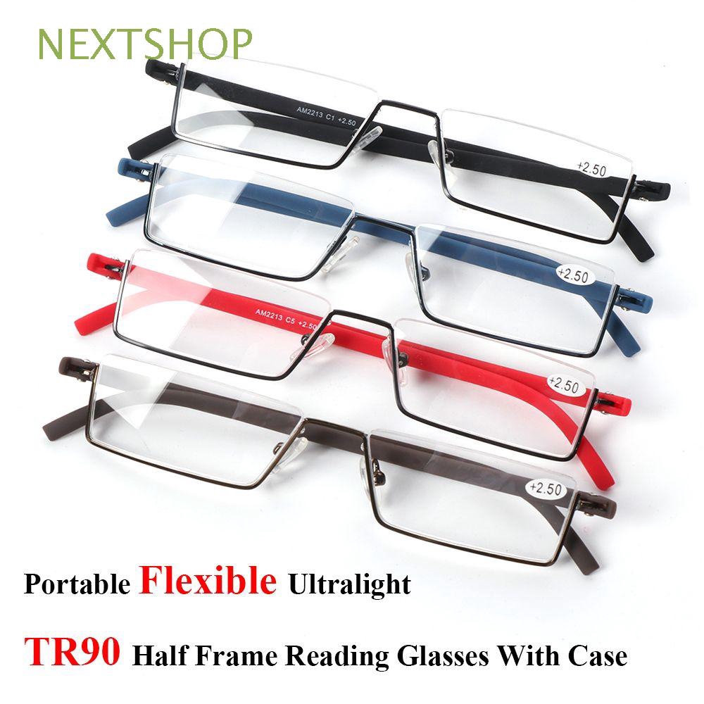 Kính Đọc Sách Tr90 Gọng Nửa Siêu Nhẹ Kèm Hộp Đựng Ốp | BigBuy360 - bigbuy360.vn