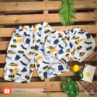 [Yeah1Shop]- Quần đôi đi biển Batman lâu đài ( nam nữ )