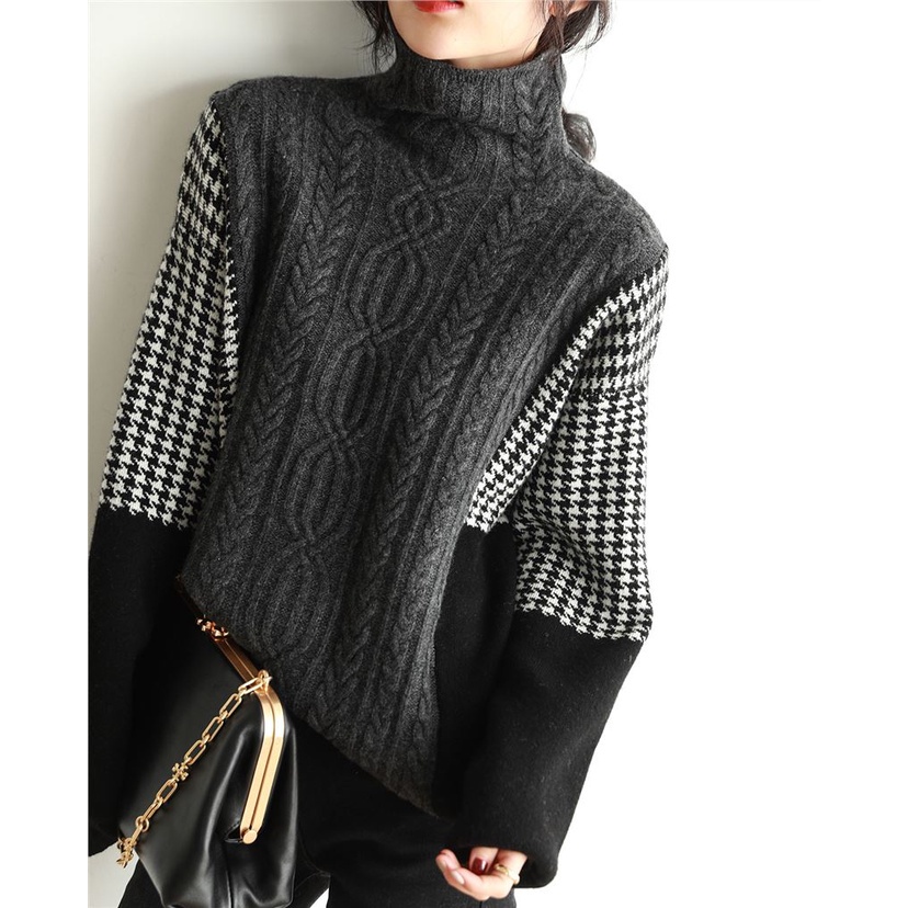Áo Sweater Dáng Rộng Vải Cashmere Dày Dặn Thời Trang Thu Đông H4477 304D RHQ5ZA051