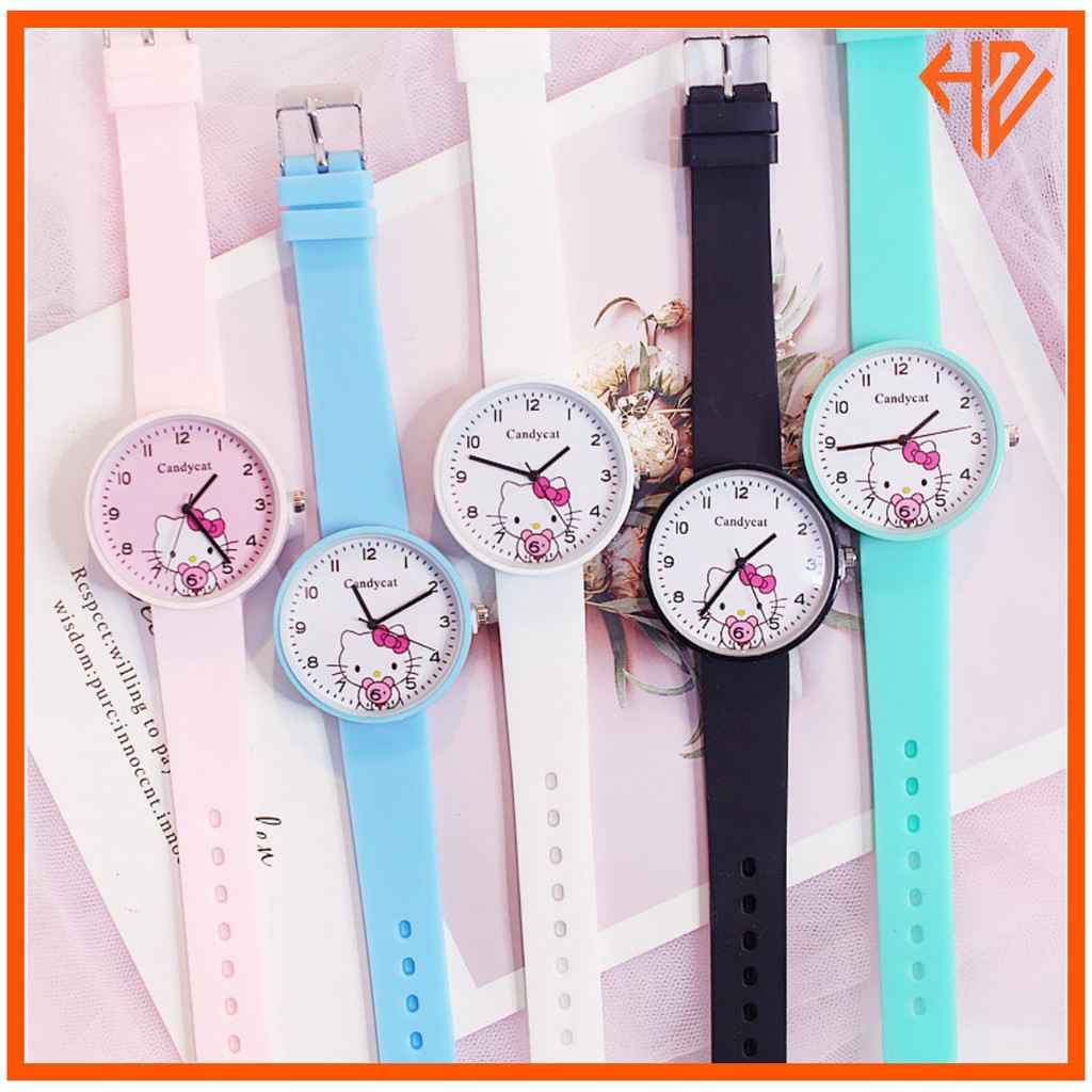 Đồng Hồ Nữ Dây Cao Su D259 HELLO KITTY Dễ Thương