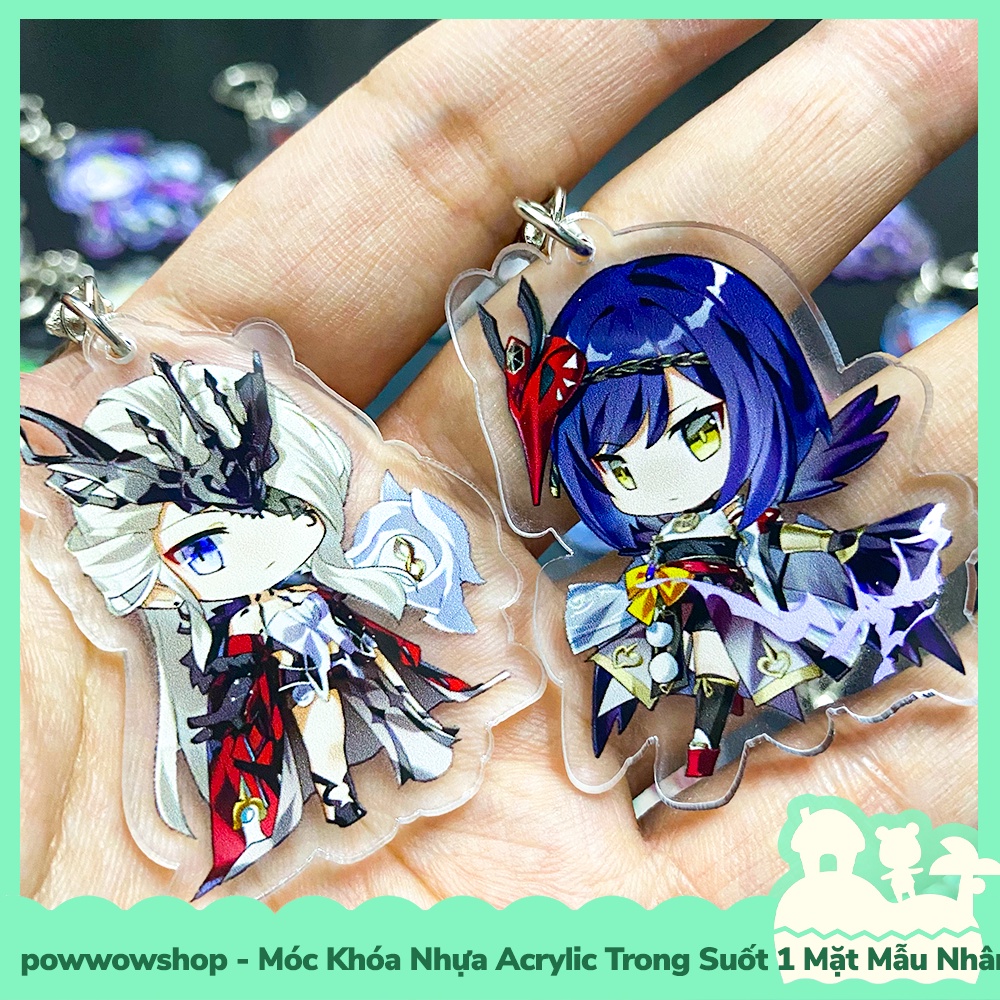 [Sẵn VN - Hỏa Tốc] Móc Khóa Nhựa Acrylic 1 Mặt Trong Suốt Mẫu Nhân Vật Game Genshin Impact Cute Chibi Perform