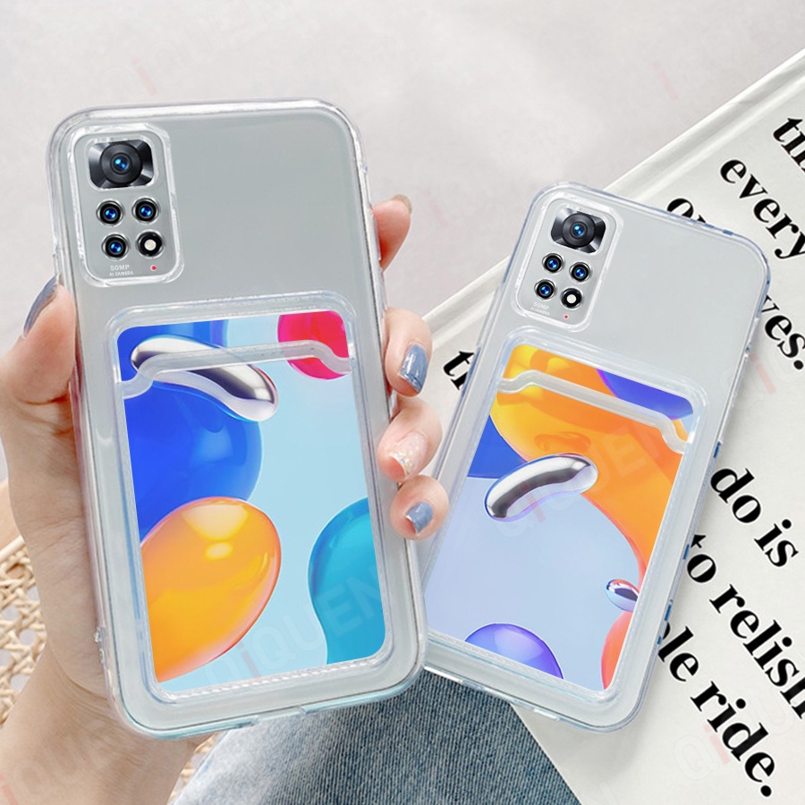 Ốp điện thoại có ngăn đựng thẻ cho Xiaomi Redmi Note 11 12 Pro 5G 11S 12S