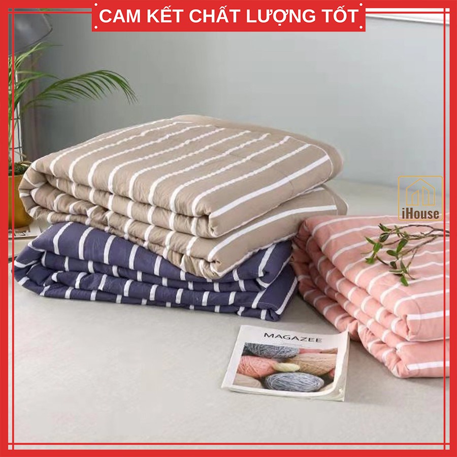 Chăn hè đũi Muji kẻ sọc poly cotton xuất Nhật - chăn cho mùa hè (SALE)