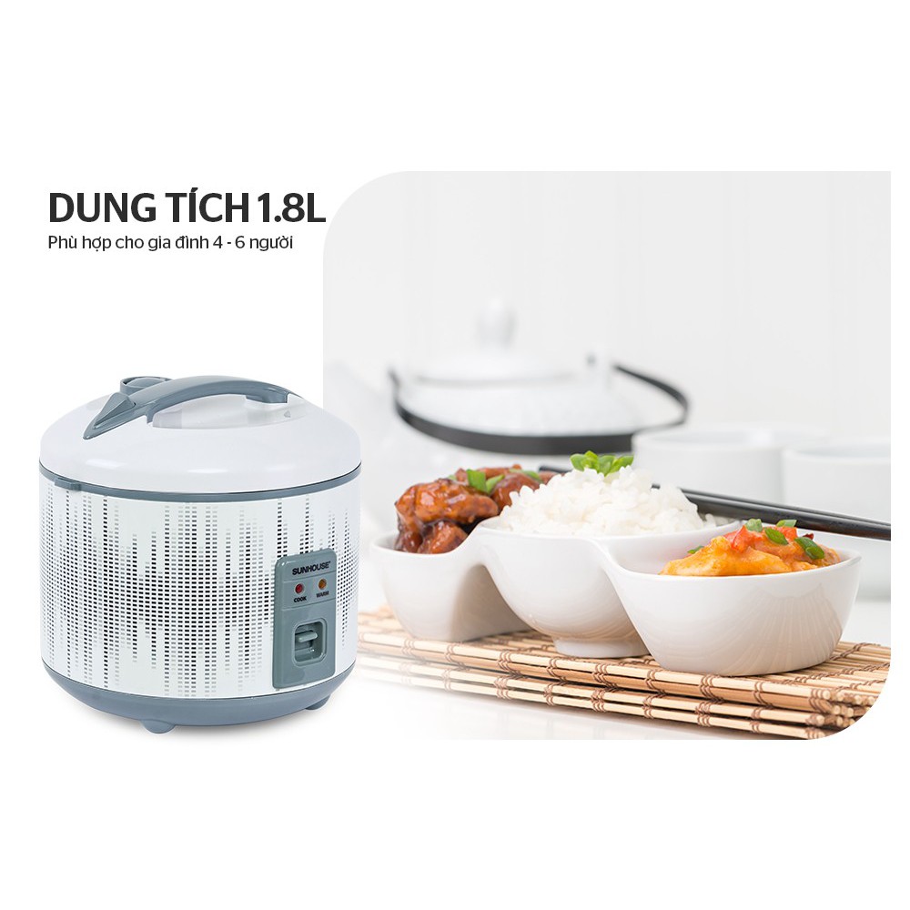 [Mã ELHADEV giảm 4% đơn 300K] Nồi Cơm Điện SUNHOUSE SHD8601 - Dung Tích 1.8 Lít, Bảo Hành Chính Hãng Toàn Quốc