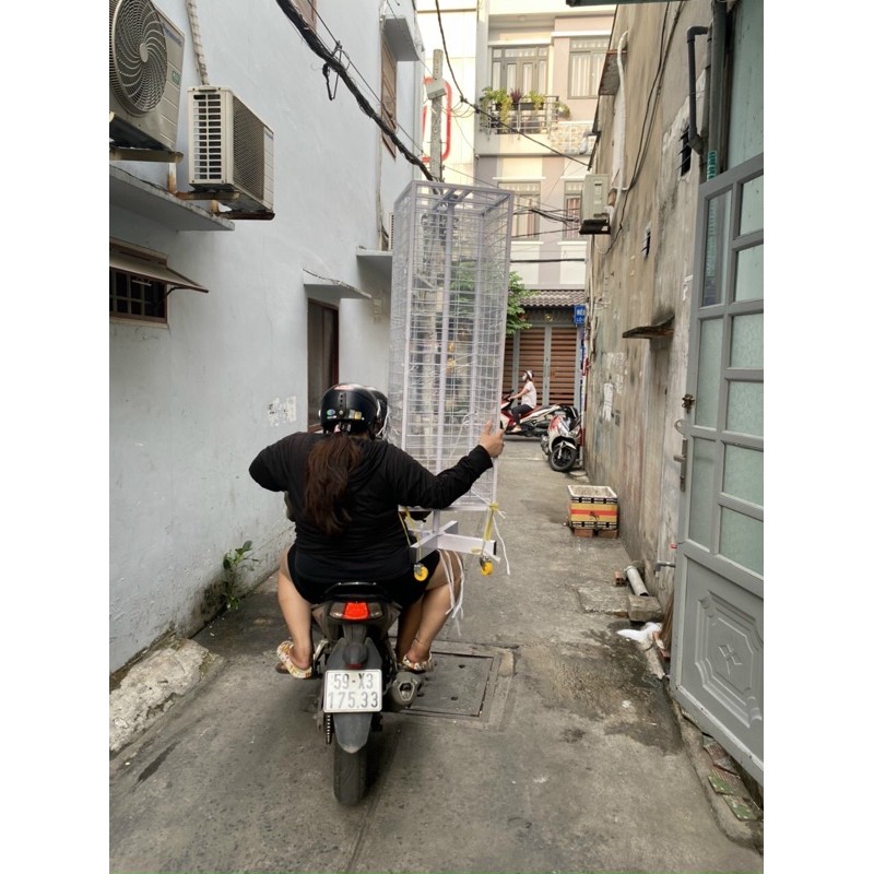 Khung lưới xoay có bánh xe sắt sơn tĩnh điện