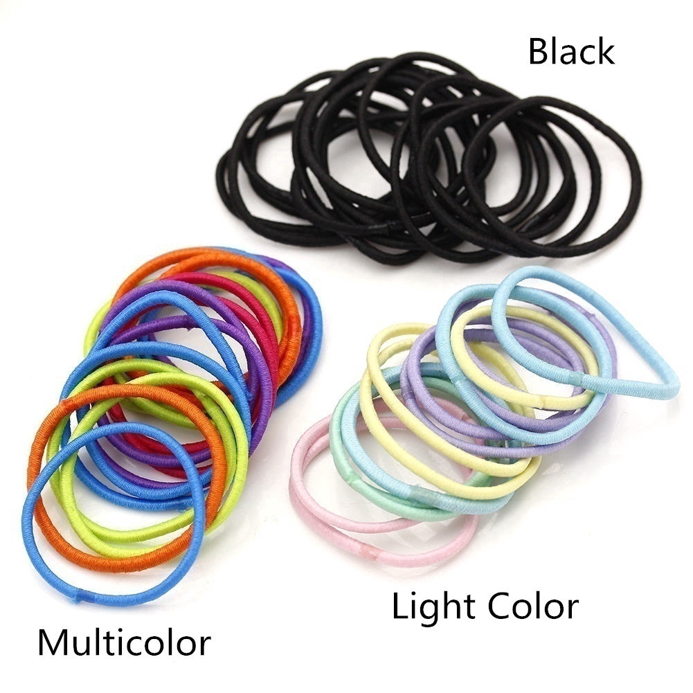 100 Dây buộc tóc thiết kế co giãn nhiều màu cho bé gái