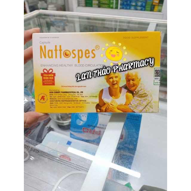 [có tem tích điểm] Nattospes Hộp 30 Viên Hỗ Trợ Điều Trị Tai Biến Mạch Máu Não