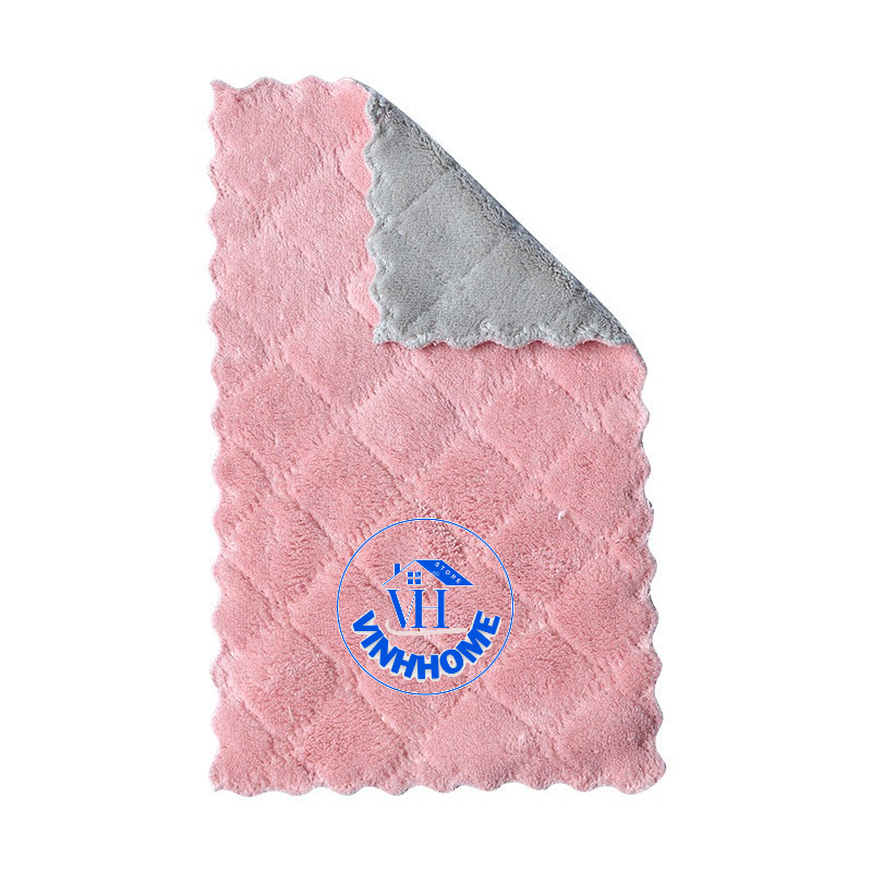 Khăn Lau Bát Đĩa Sợi Cotton Thấm Hút Nước - Khăn Lau Bếp Lau Tay Đa Năng 2 Mặt Dày Dặn