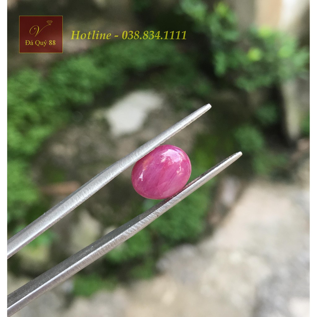 Đá Ruby Tự Nhiên Hồng Cánh Sen Ánh Tím 4.05ct Mặt Nhẫn Nam Nữ