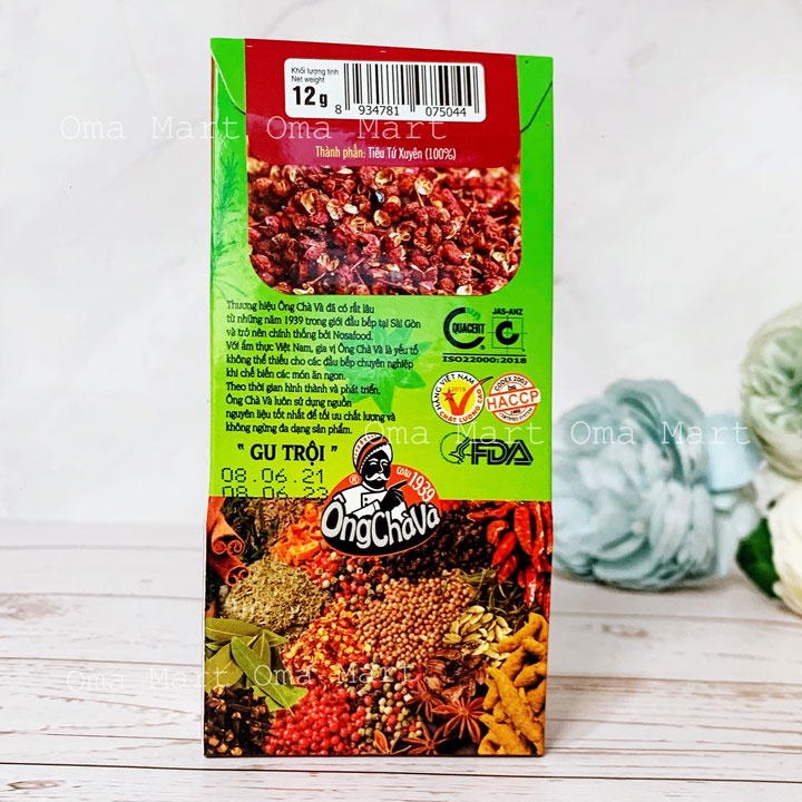 Tiêu tứ xuyên nguyên chất Ông Chà Và 12g