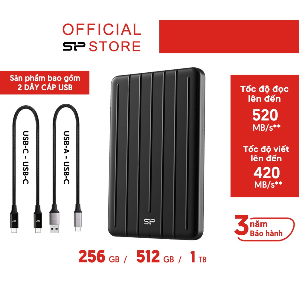 Ổ cứng di động SSD Silicon Power B75 /256GB/512GB/1TB Bảo hành 3 năm