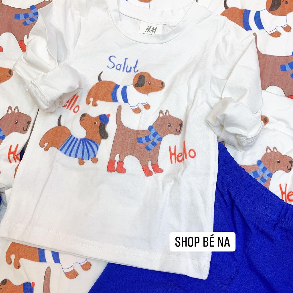 Bộ cotton HM 3 chú chó ❤️ FREESHIP ❤️ Bộ cotton HM 3 chú chó cho bé