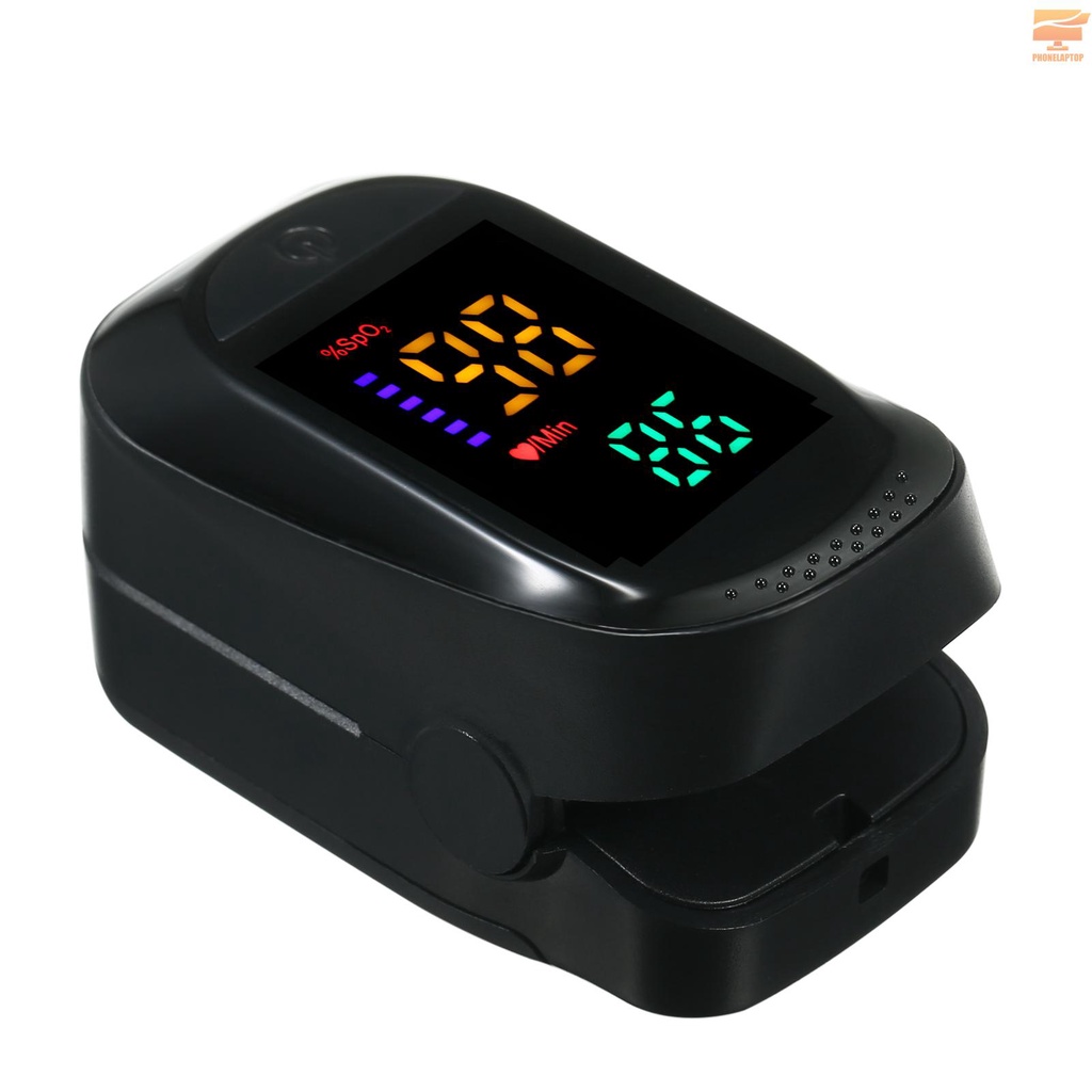 Lapt Fingertip Clip Pulse Oximeter Colorful L-ED Screen Display Mini SpO2 Monitor Oxygen Saturation Monitor Pulse Rate Measuring Mini Portable for Daily Use Healthy Care