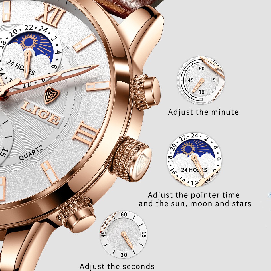 LIGE Đồng Hồ Quartz Chống Thấm Nước, Kiểu Dáng Thời Trang Cho Nam | BigBuy360 - bigbuy360.vn