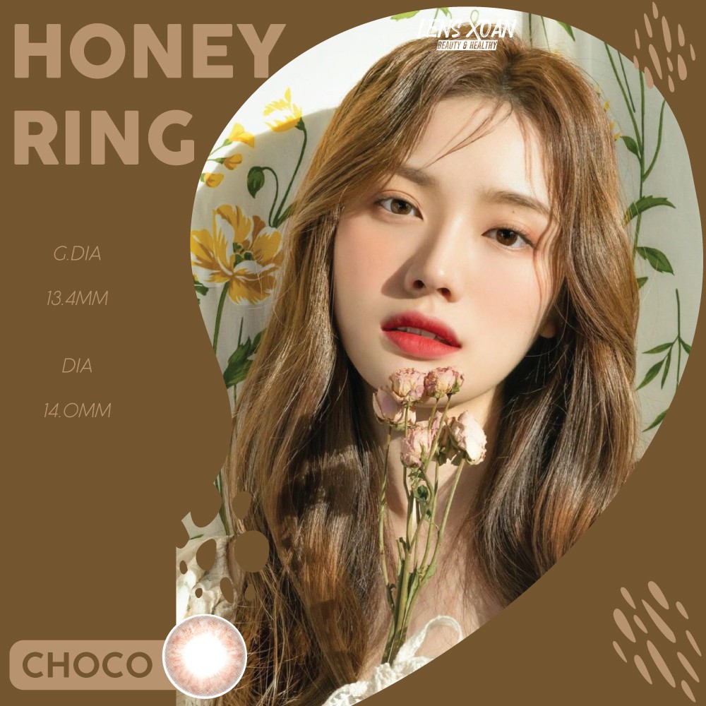 ÁP TRÒNG HONEY RING CHOCO- OLENS ( LENS XOẮN): CHOCO TỰ NHIÊN