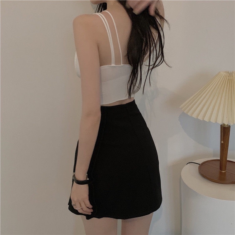 Áo bra dây chéo tập gym, yoga Áo croptop hai dây thun