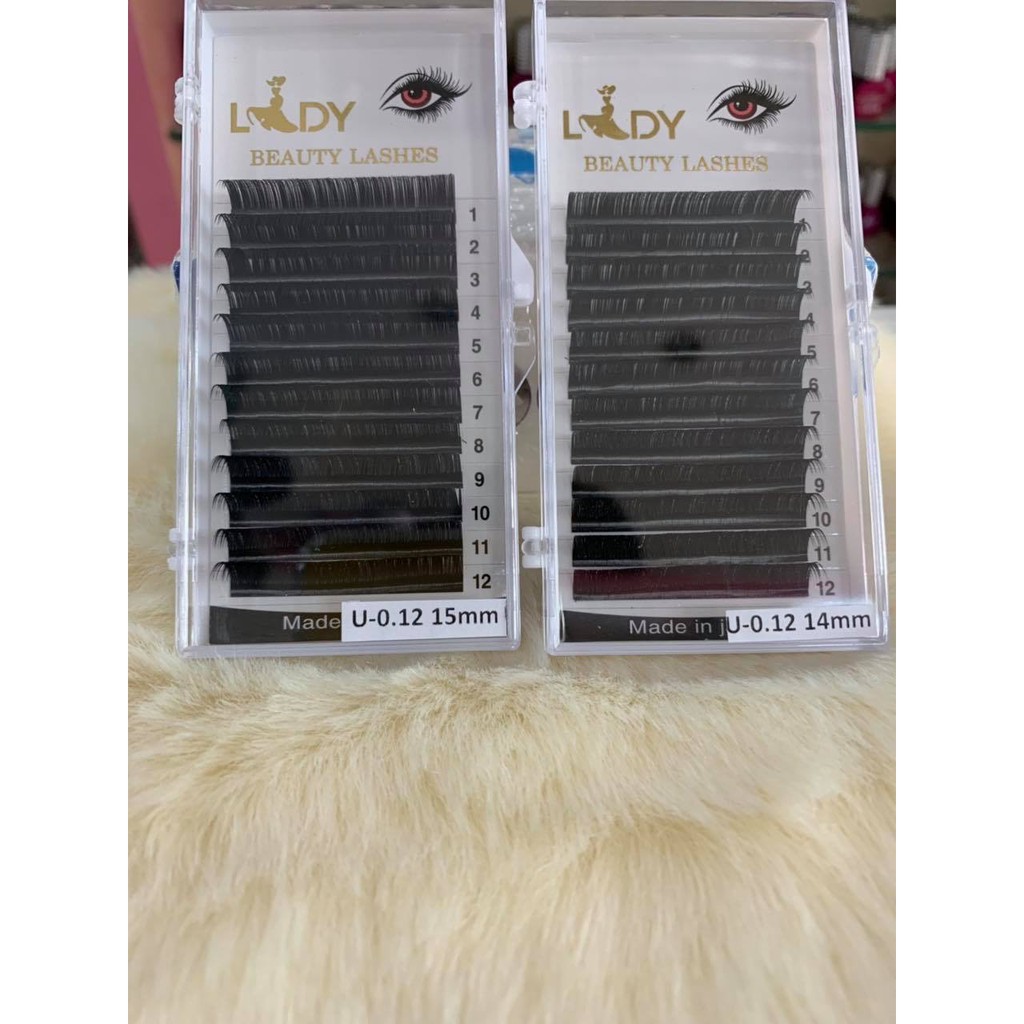 Mi Khay Lady Độ Cong D/U Volumn Classic Tạo Fan Nối Mi Đủ Các Độ Dày Chiều Dài - Lẻ 1 Khay