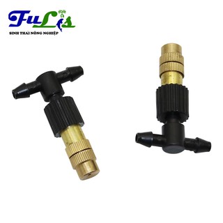 [Chính hãng] [FreeShip]BỘ 20 BÉC PHUN SƯƠNG 1 HƯỚNG ĐỒNG KÈM CHÂN TÊ NỐI 5 LI- Nhựa POM, Đầu Đồng