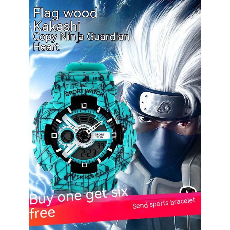 Đồng Hồ Điện Tử Thể Thao In Hình Naruto One Piece Phong Cách ins Dành Cho Nam Nữ Sinh Trung Học