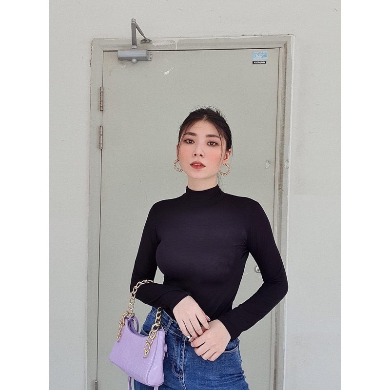 [Ảnh Thật] Áo Thun Cổ Lọ Ôm Body Dài Tay | BigBuy360 - bigbuy360.vn