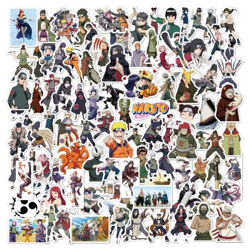 Set 100 Sticker Hoạt Hình NARUTO Dán Trang Trí